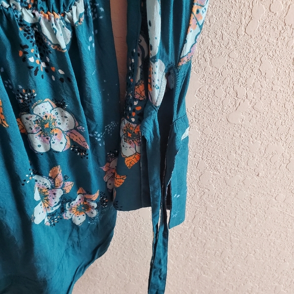 Free People Tuscan Dream floral blue boho tunic - Picture 10 of 10